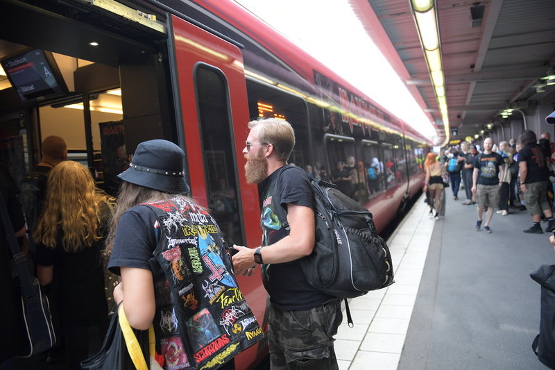 Iron Maiden-tåget vid Stockholms central.