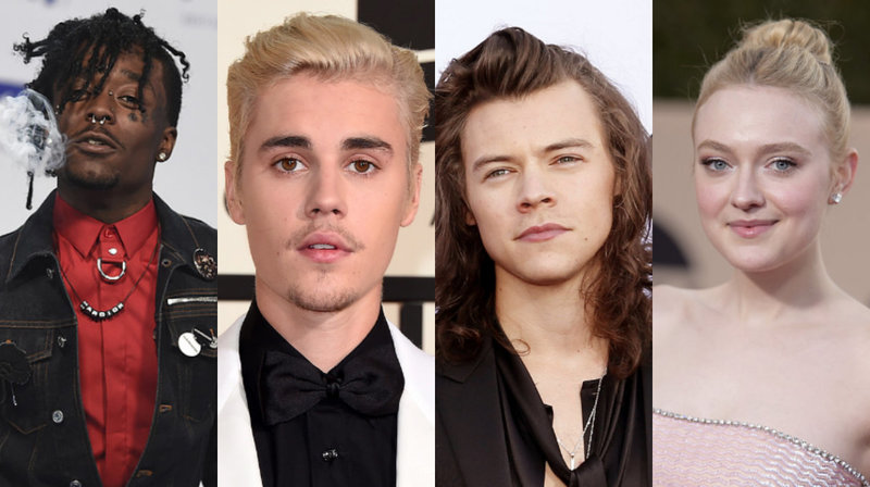 Lil Uzi Vert, Justin Bieber, Harry Styles, Dakota Fanning. Lil Uzi Vert, Justin Bieber, Harry Styles, Dakota Fanning.