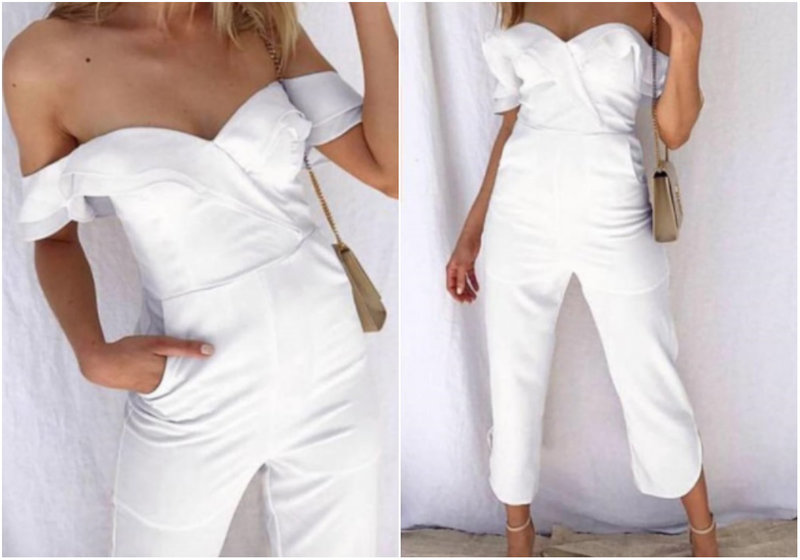 Vit längre jumpsuit