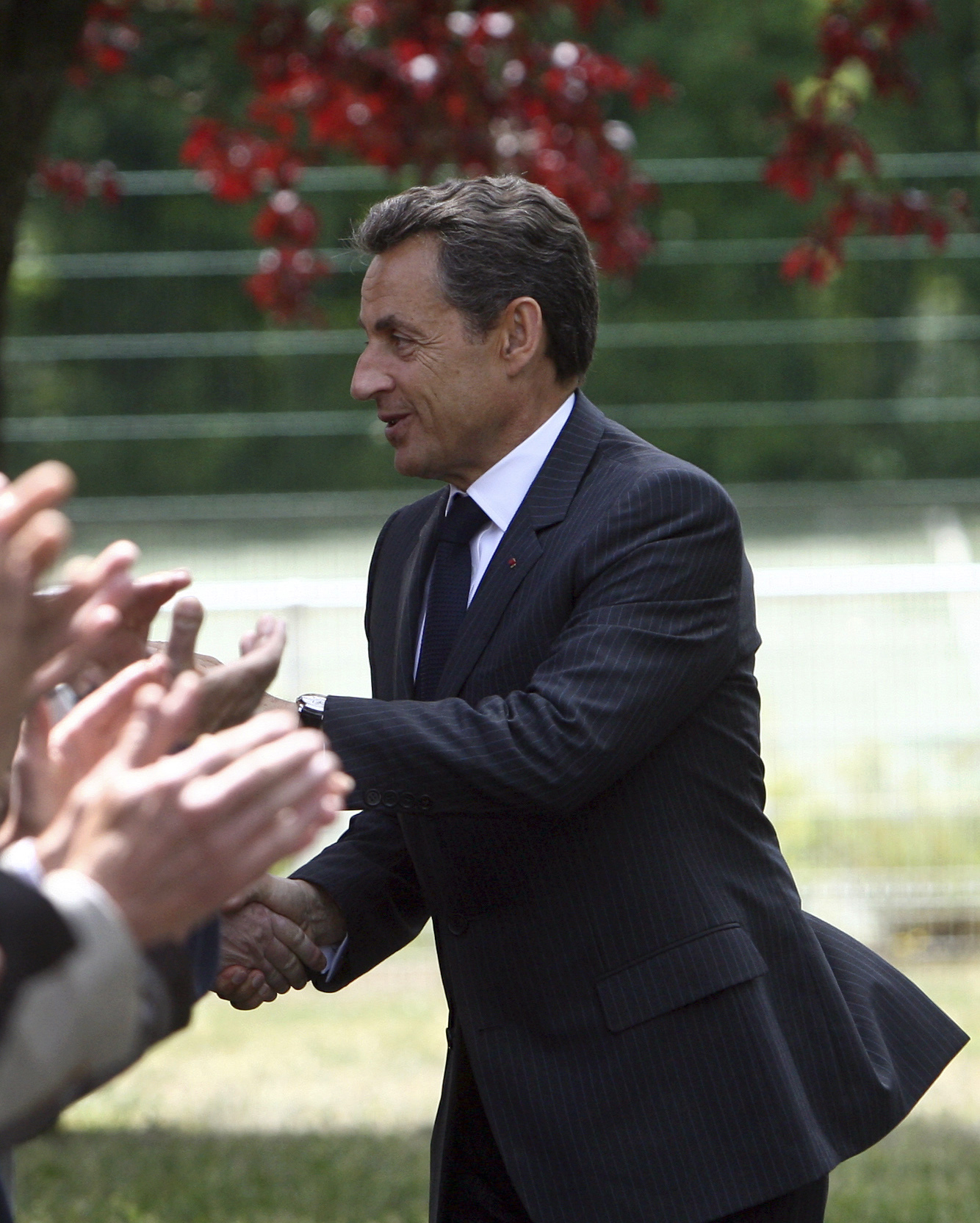 Nicolas Sarkozy hade besök av USA:s president.
