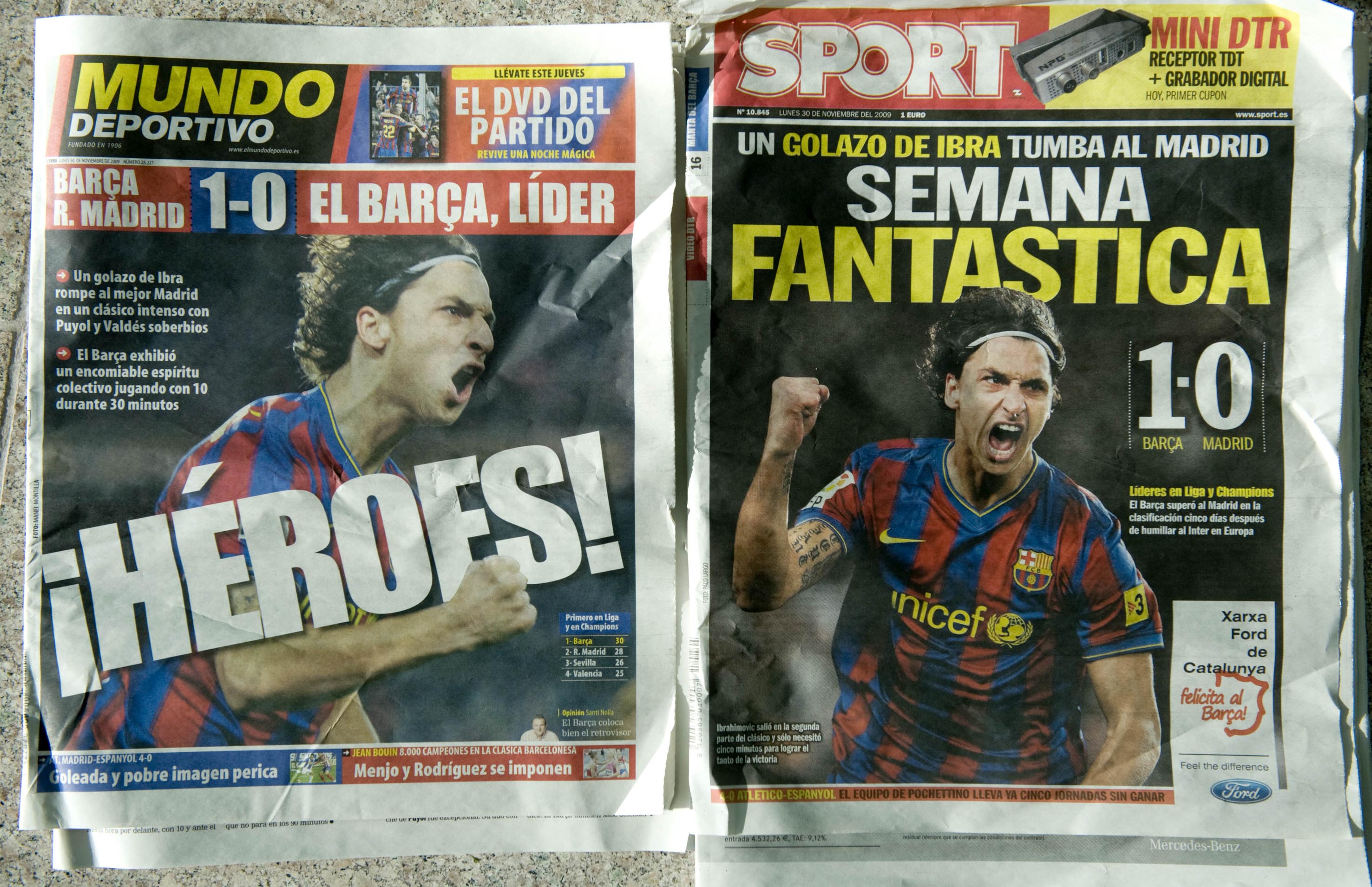 Svensken prydde de spanska tidningarna efter han sänkt Real Madrid i El Clasico. Svensken prydde de spanska tidningarna efter han sänkt Real Madrid i El Clasico.