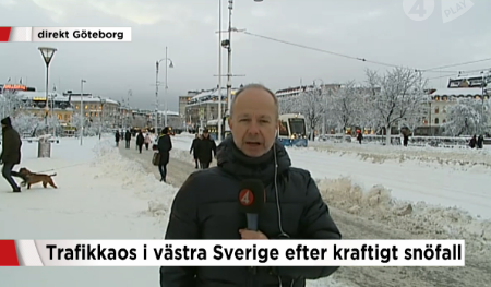 TV4, Snökaos, Spårvagn, Reporter