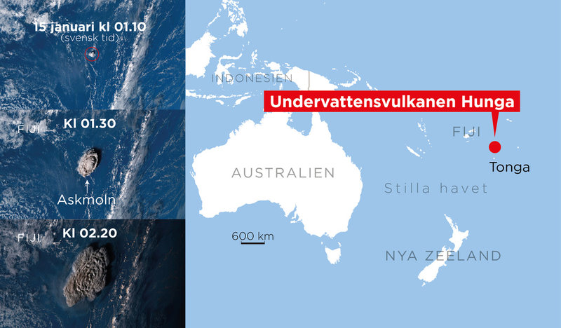 Tonga ligger norr om Nya Zeeland.