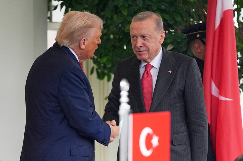 USA:s president Donald Trump i möte med Turkiets dito Recep Tayyip Erdogan i Vita huset i Washington DC den 25 september.