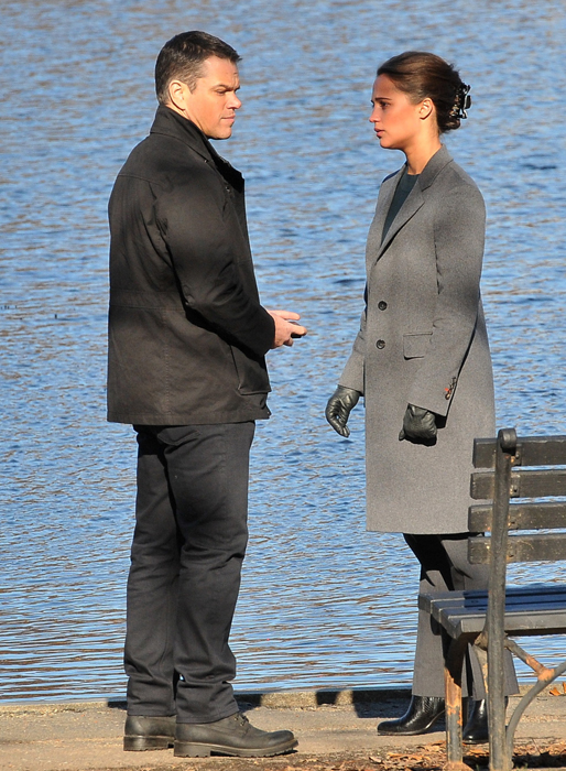 Matt Damon och Alicia Vikander spelar in "Bourne 5" i Washington DC. Matt Damon och Alicia Vikander spelar in "Bourne 5" i Washington DC.