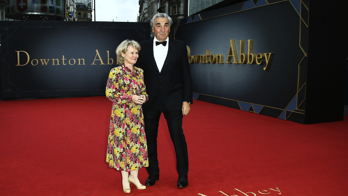 Skådespelarna och paret Imelda Staunton och Jim Carter som båda medverkat i 'Downton Abbey'-filmerna. Arkivbild.
