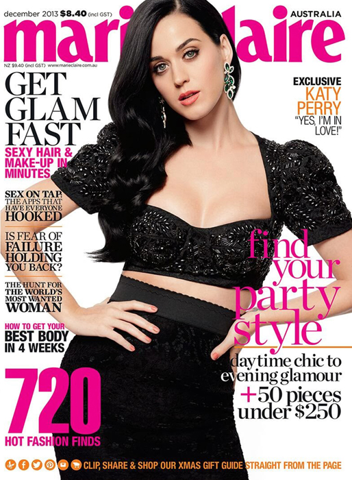 Katy Perry på omslaget till Marie Claire. 