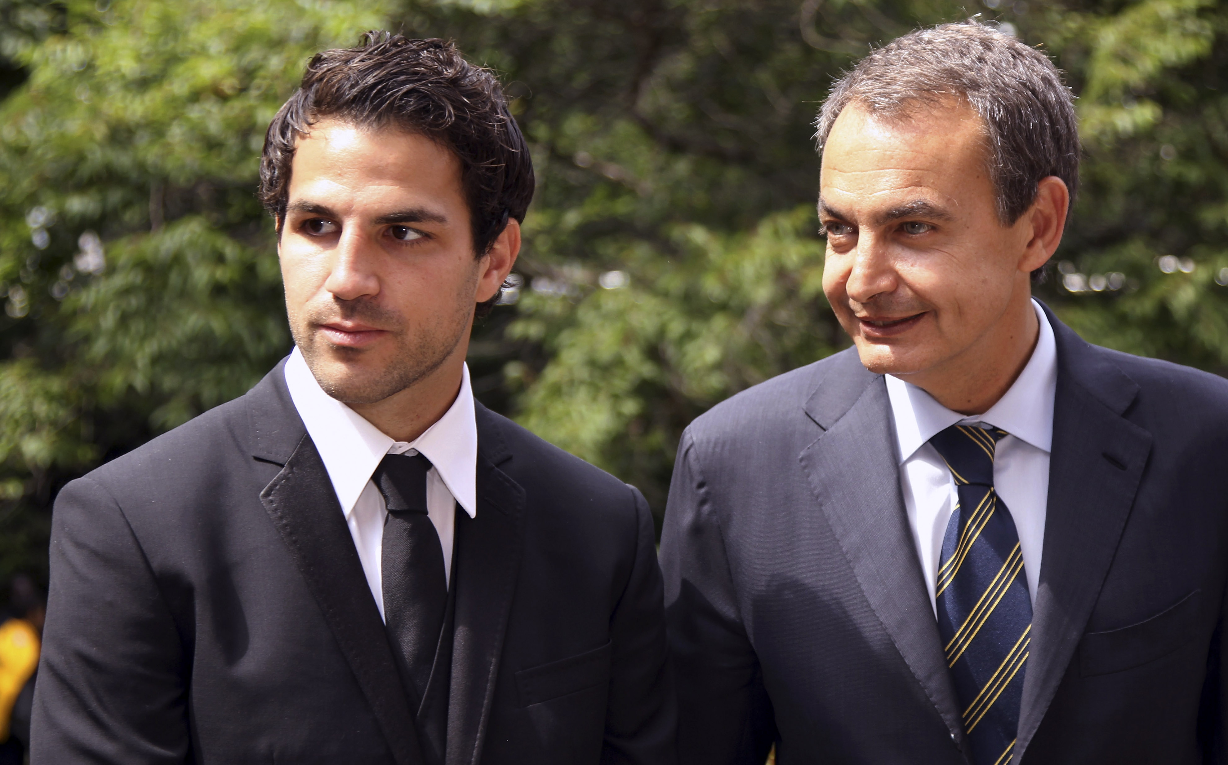 Cesc Fabregas tillsammans med Spaniens premiärminister Luis Rodriguez Zapatero, som är en uttalad Barcelonas