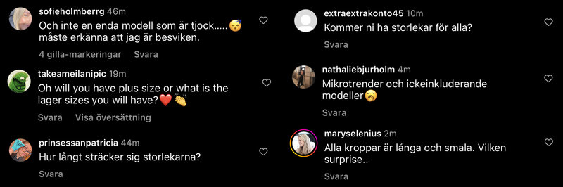 Reaktioner på Avora Reaktioner på Avora