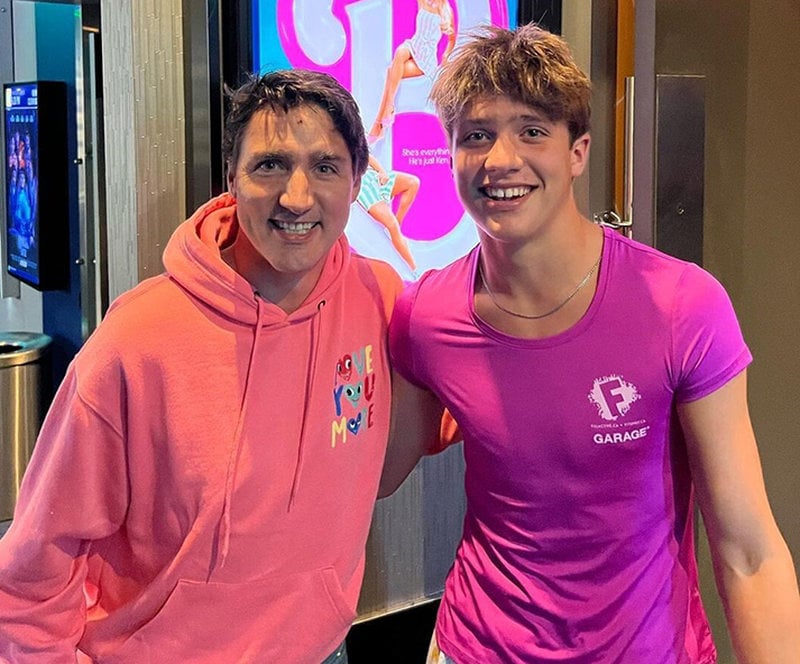 Justin Trudeau med sin son Xavier Justin Trudeau med sin son Xavier