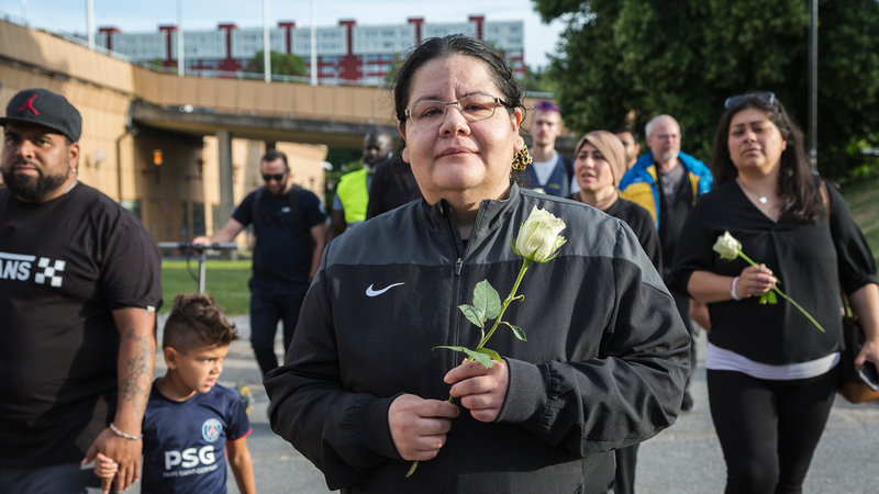 Nadia Reyes Rubiano medverkade i manifestationen.