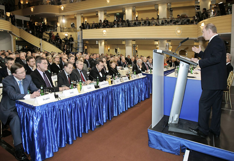 Rysslands president Vladimir Putin höll ett uppmärksammat tal vid säkerhetskonferensen i München 2007, där han anklagade USA och västvärlden för att på eget bevåg initiera konflikter. Hans krav om 'säkerhetsgarantier' utgjorde en första krigsförklaring, enligt Sergei Medvedev. Arkivbild.