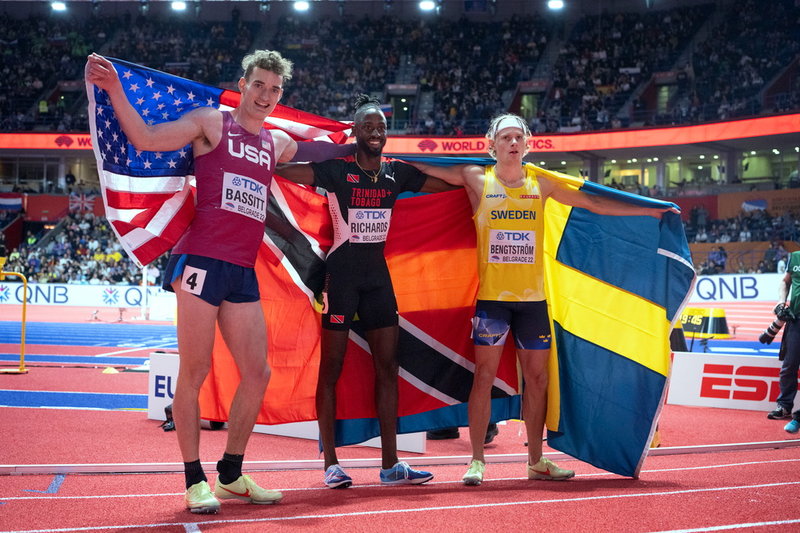 Carl Bengtström tog brons på 400 meter i inomhus-VM i våras. Arkivbild.