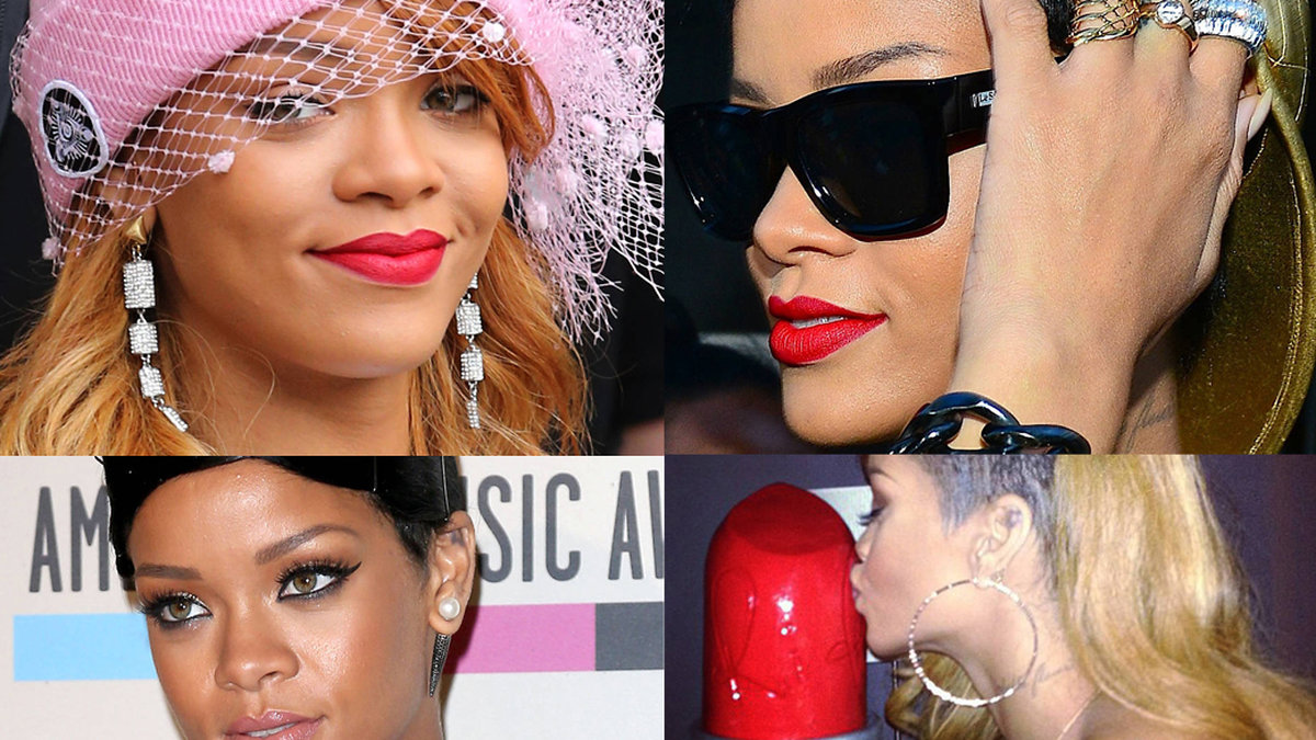 Kolla in Rihannas sminkfavoriter i bildspelet – klicka på pilarna. 