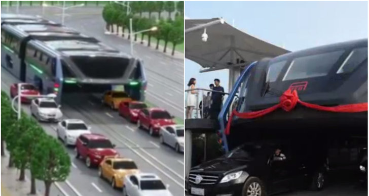 Prototyp, Miljövänlig, Kina, Kollektivtrafik, Framtiden, trafik, Passagerare, Hebei, Buss