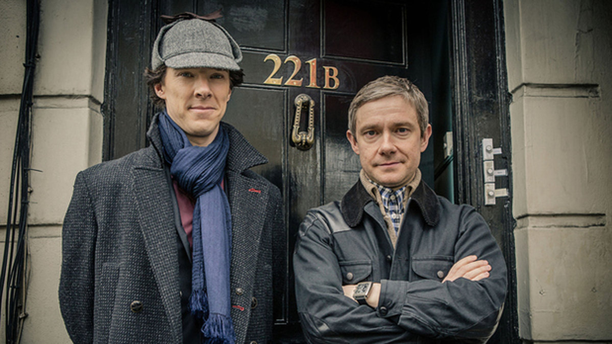 Appen Innehåller klipp med Benedict Cumberbatch and Martin Freeman i deras roller som Sherlock och John.