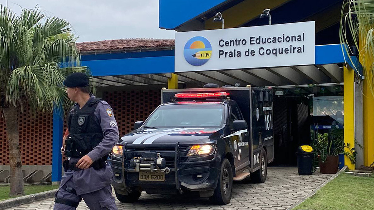 En av de två skolor som attackerades i Brasilien på fredagen.
