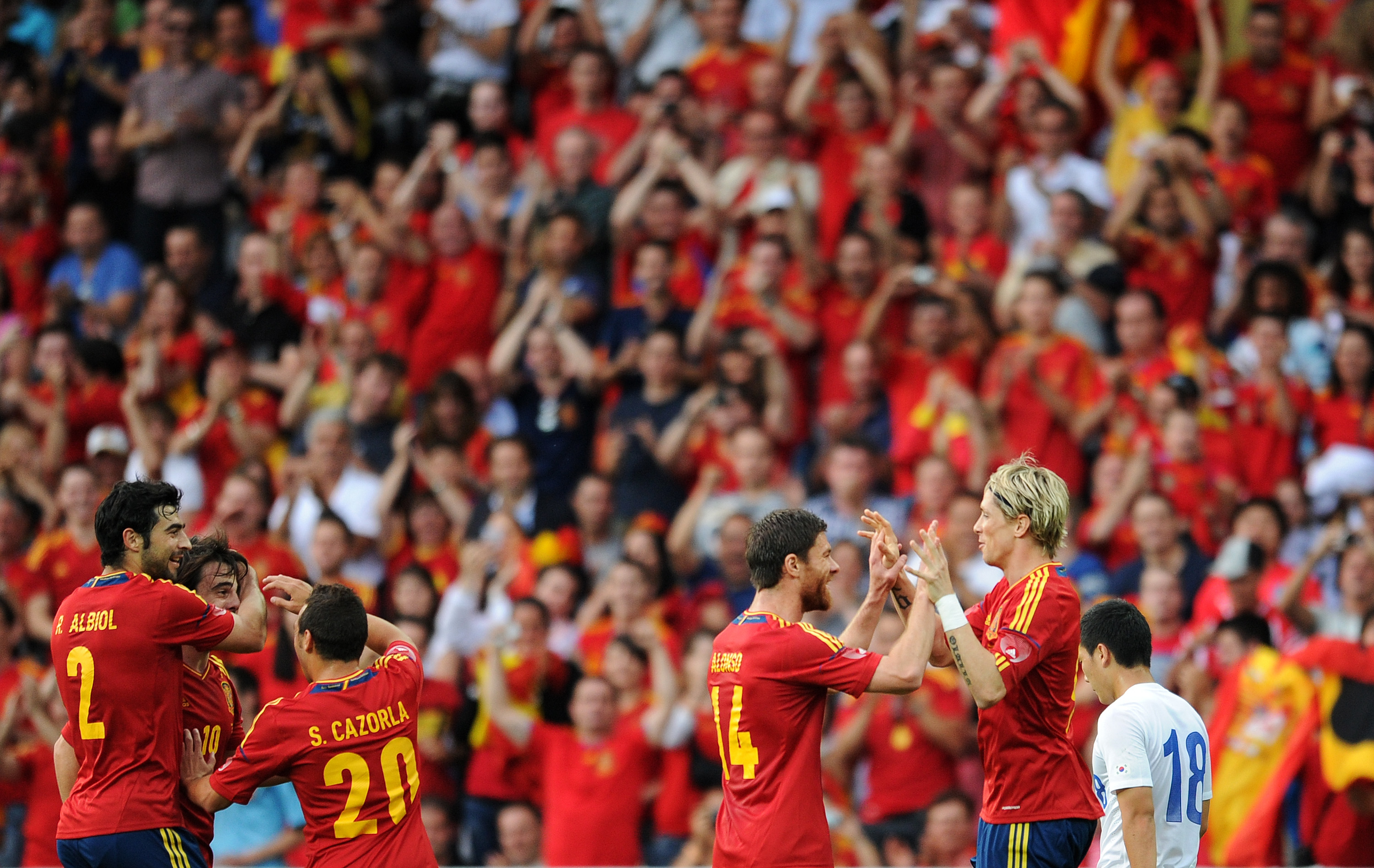 Den spanska supportrarna fick se sitt lag vinna - återigen.