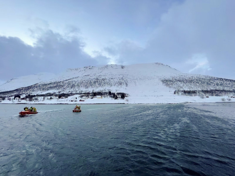 Räddningsinsatsen vid ön Reinøya.