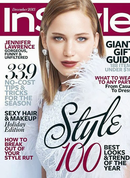 Jennifer Lawrence på omslaget till InStyle. Jennifer Lawrence på omslaget till InStyle.