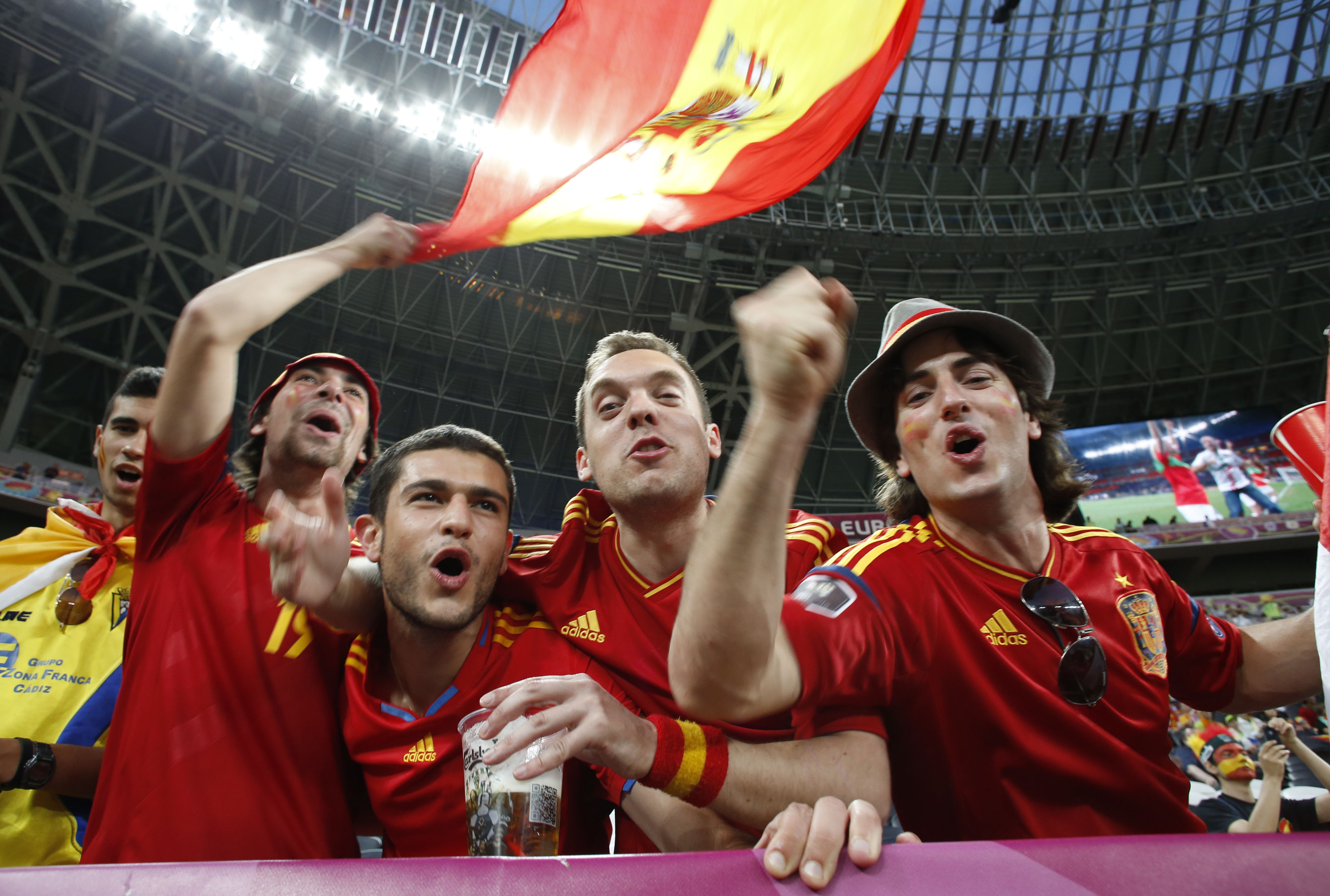 De spanska fansen var taggade in för matchen. 