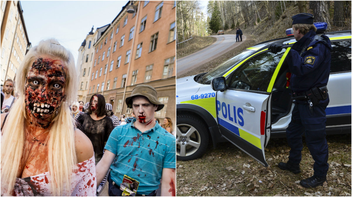 Människor som går intagna