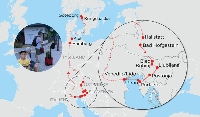 Familjen Westlund från Kungsbacka gav sig ut på en tågsemester med barn i Europa sommaren 2022.