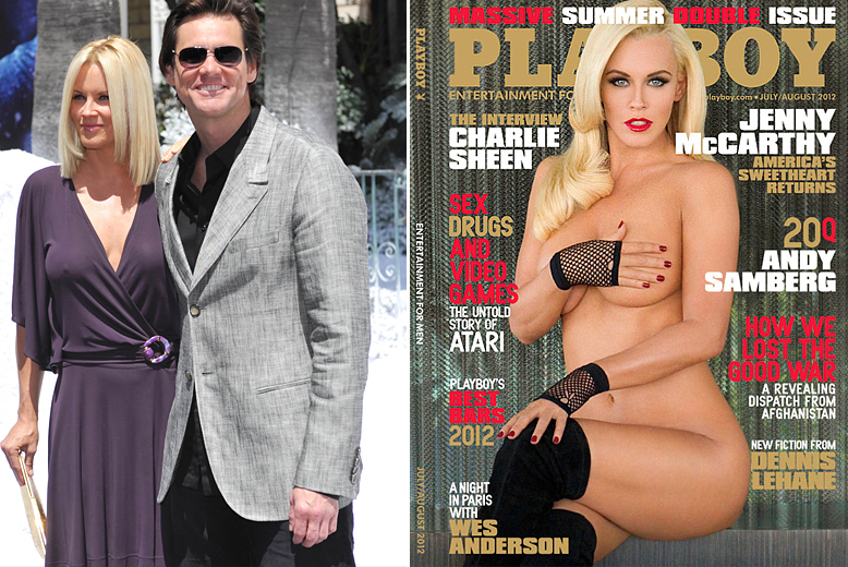 Jim Carrey, Hugh Hefner, Jenny McCarthy, Omslag, Hollywood, Cover, 2000-talet, Stjärna, USA, Kändis, Playboy