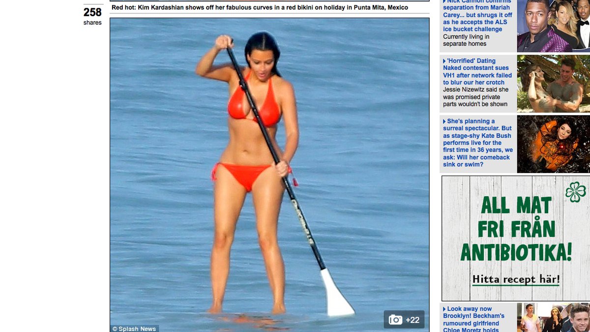 Daily Mail visar bilder där Kim visar upp sin nya kropp. 