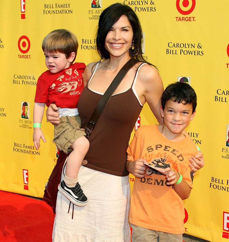 Lauren Sanchez med sina två söner Lauren Sanchez med sina två söner