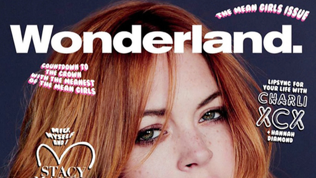 Lindsay Lohan på omslaget till Wonderland. 