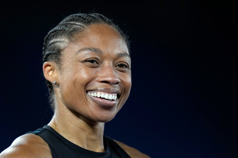Allyson Felix under Diamond League-galan i Rom i juni. Arkivbild.