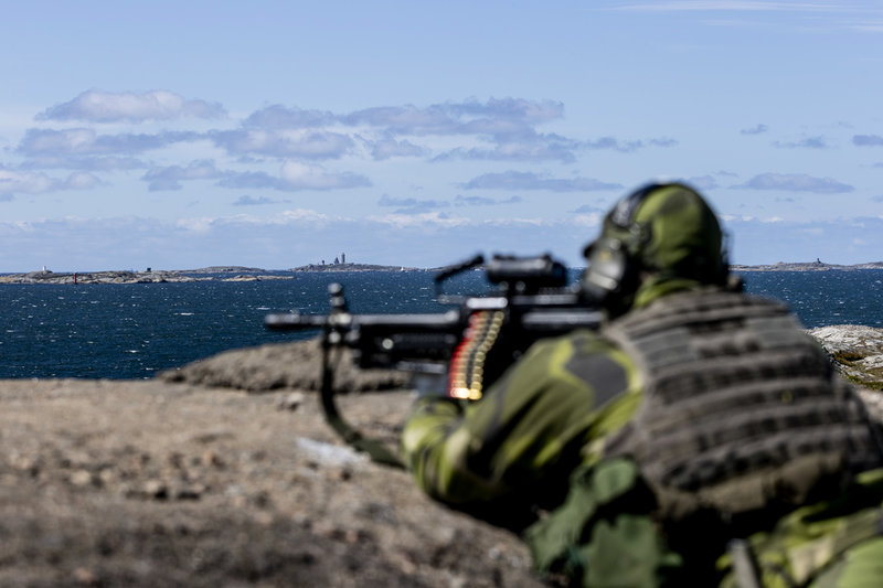 Ökad vaksamhet krävs. Bild från tidigare militärövning i Göteborgs skärgård.