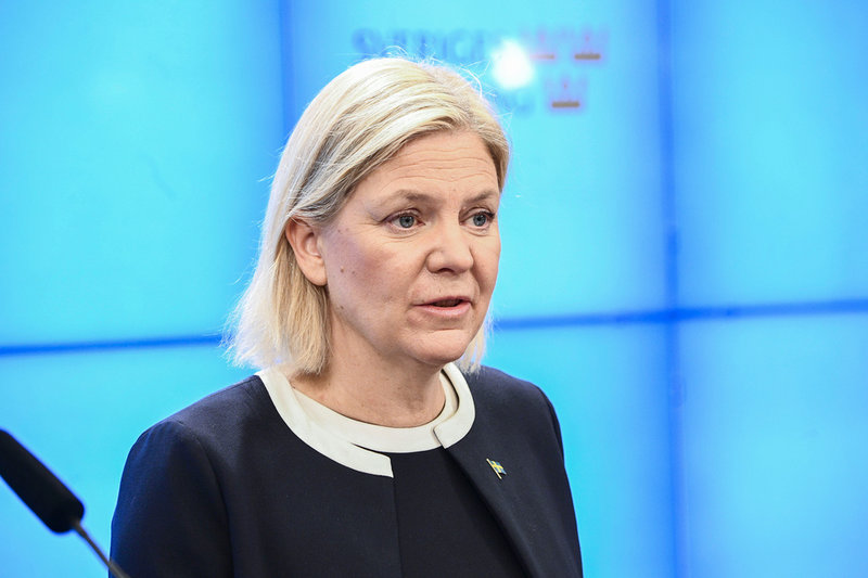 Avgående statsminister Magdalena Andersson (S) välkomnar högerpartiernas nominering. Arkivbild.