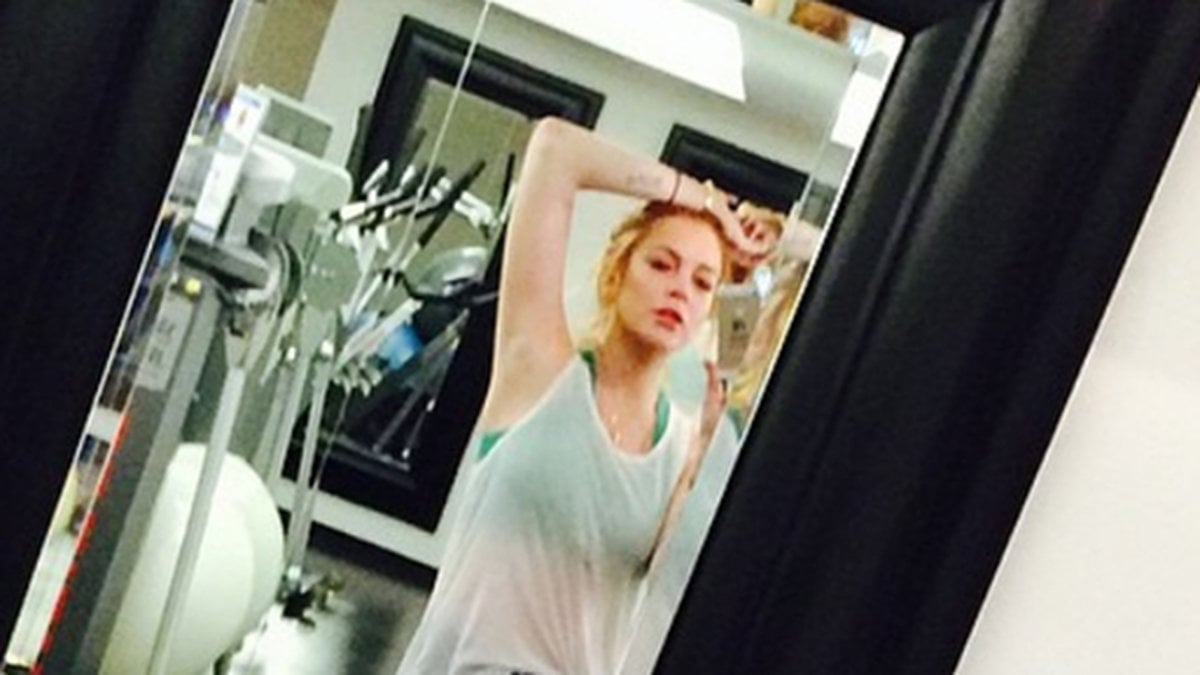 Lindsay Lohan har pallrat iväg sig till gymmet. 