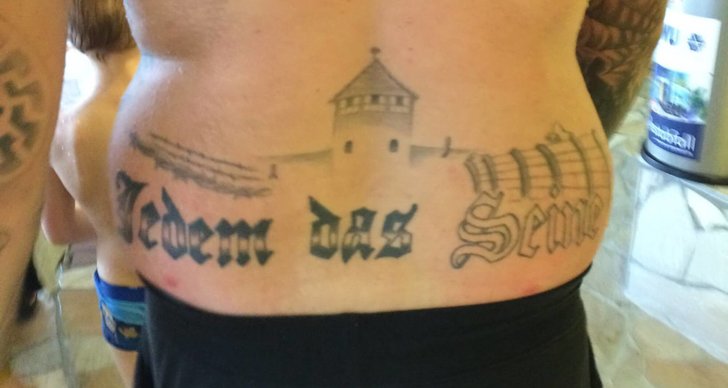 Tatueringar, Hets mot folkgrupp, Auschwitz, Dömd