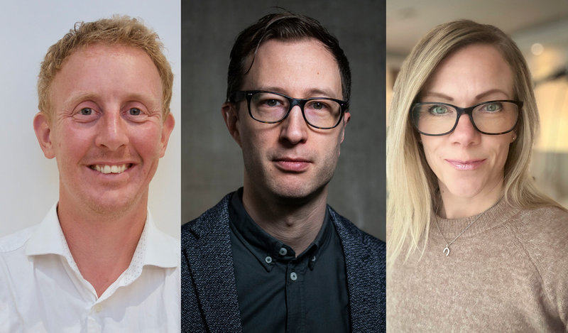 Från vänster: Anders Bjarby, AI-entusiast, Björn Appelgren, folkbildningsansvarig, Internetstiftelsen, Linda Mannila, AI-forskare. 