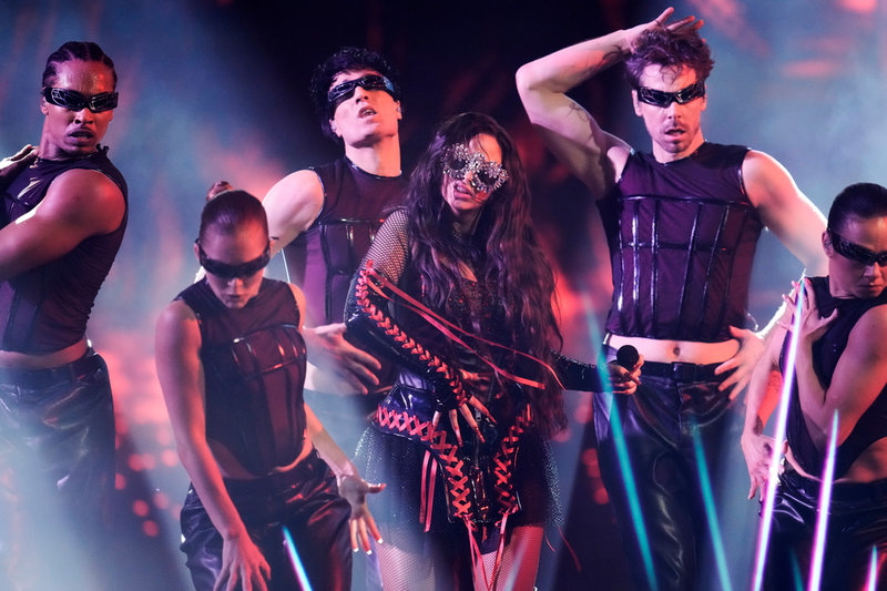 Felicia med bidraget "My system" under lördagens deltävvling i Göteborg.