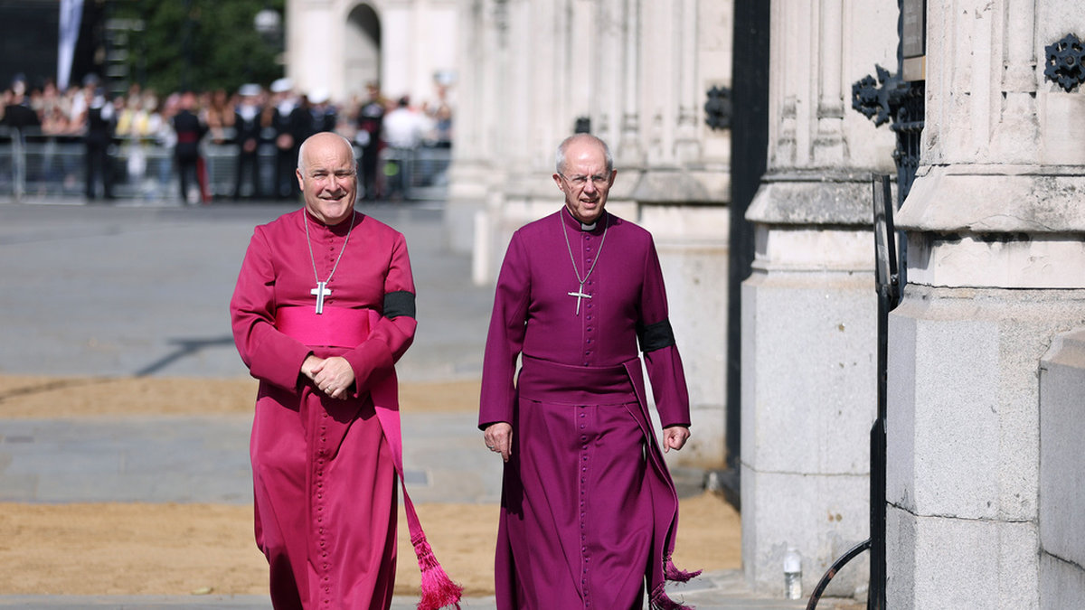 Stephen Cottrell, ärkebiskop av York och Justin Welby, ärkebiskop av Canterbury. Arkivbild.