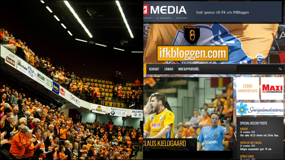 IFK Kristianstads inofficiella supportersida IFK-bloggen sponsras av Sverigedemokraterna. 