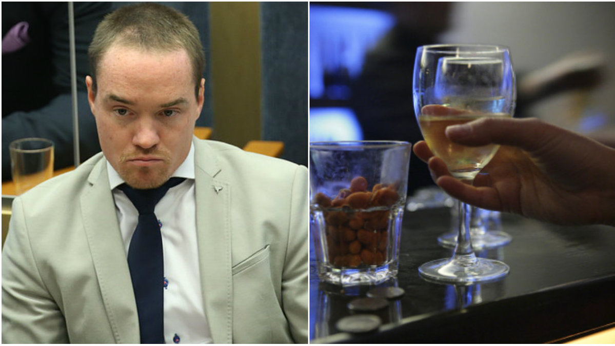 Kent Ekeroth fick en drink kastad i ansiktet av en ung kvinna när han var på nattklubb i Stockholm. 
