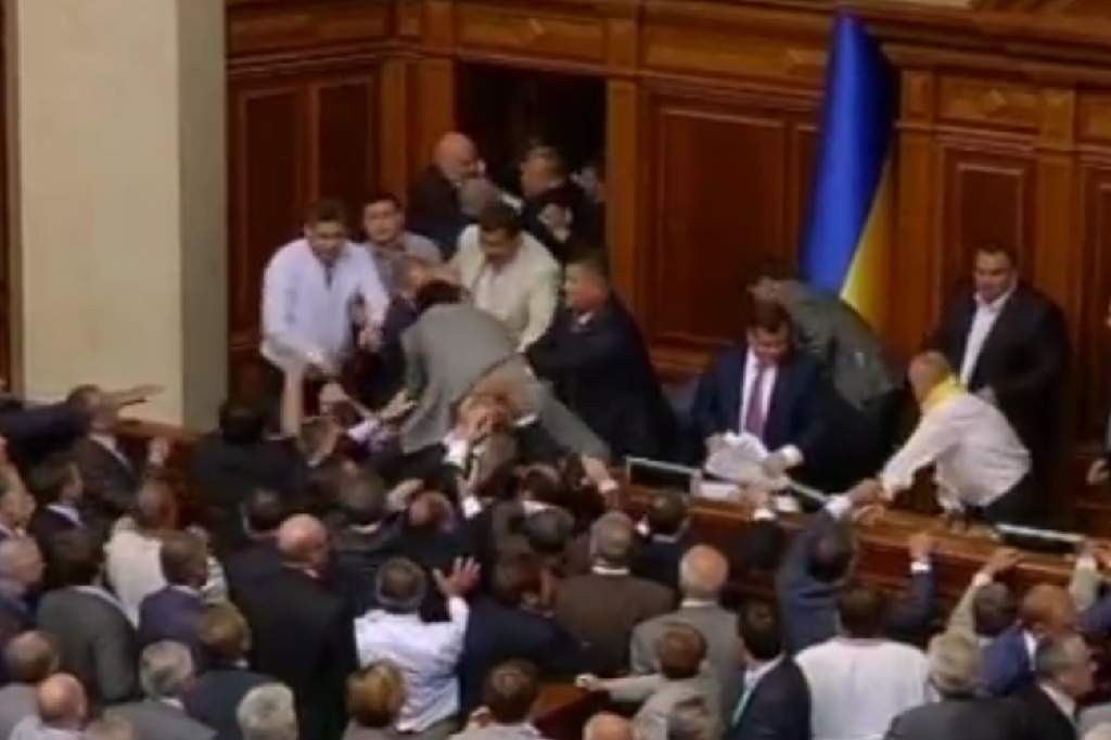 Ryssland, Parlamentet, Ukraina, Slagsmål