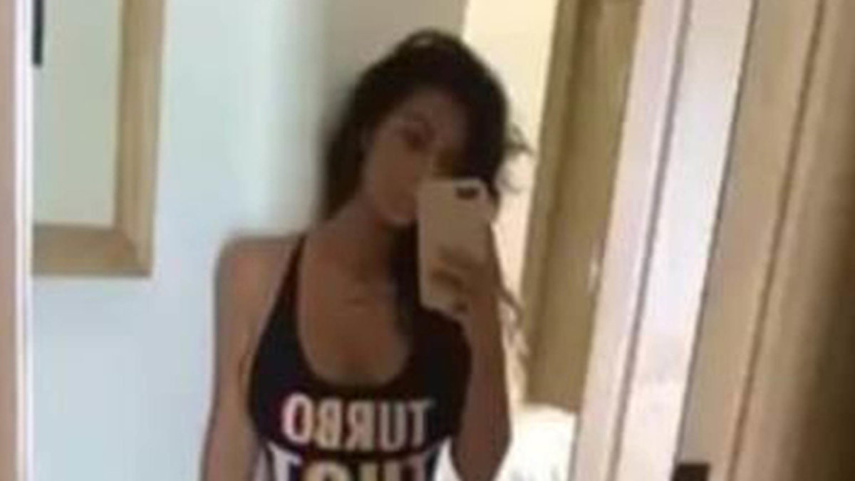 Ännu en av de heta selfies som Kim brände av i Mexiko. 