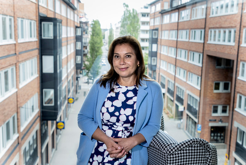 Marianne Menjivar, International Rescue Committees insatschef för Venezuela, på besök i Stockholm.