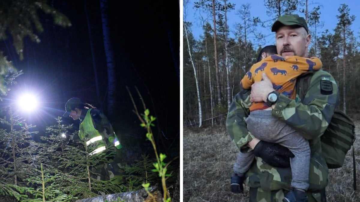 Bilden efter sökandet: Här fann Anders tvååringen vid liv