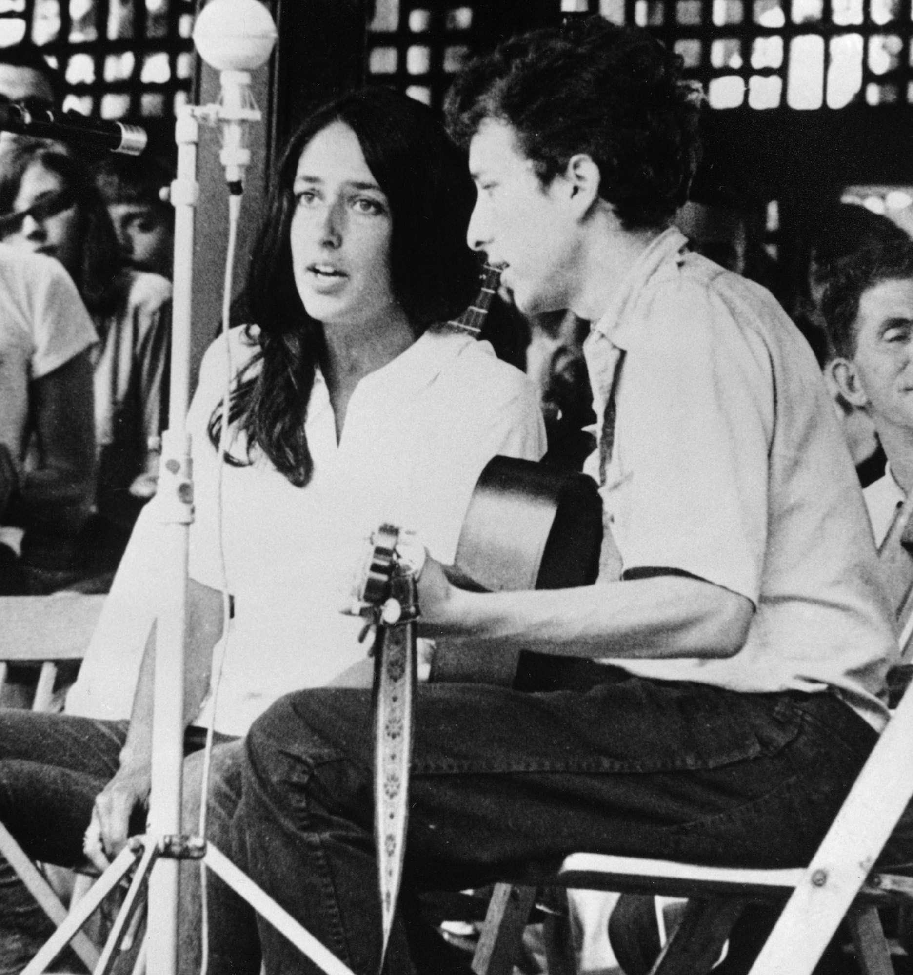 Dylan och Joan Baez på Newports folkmusiksfestival 1963.