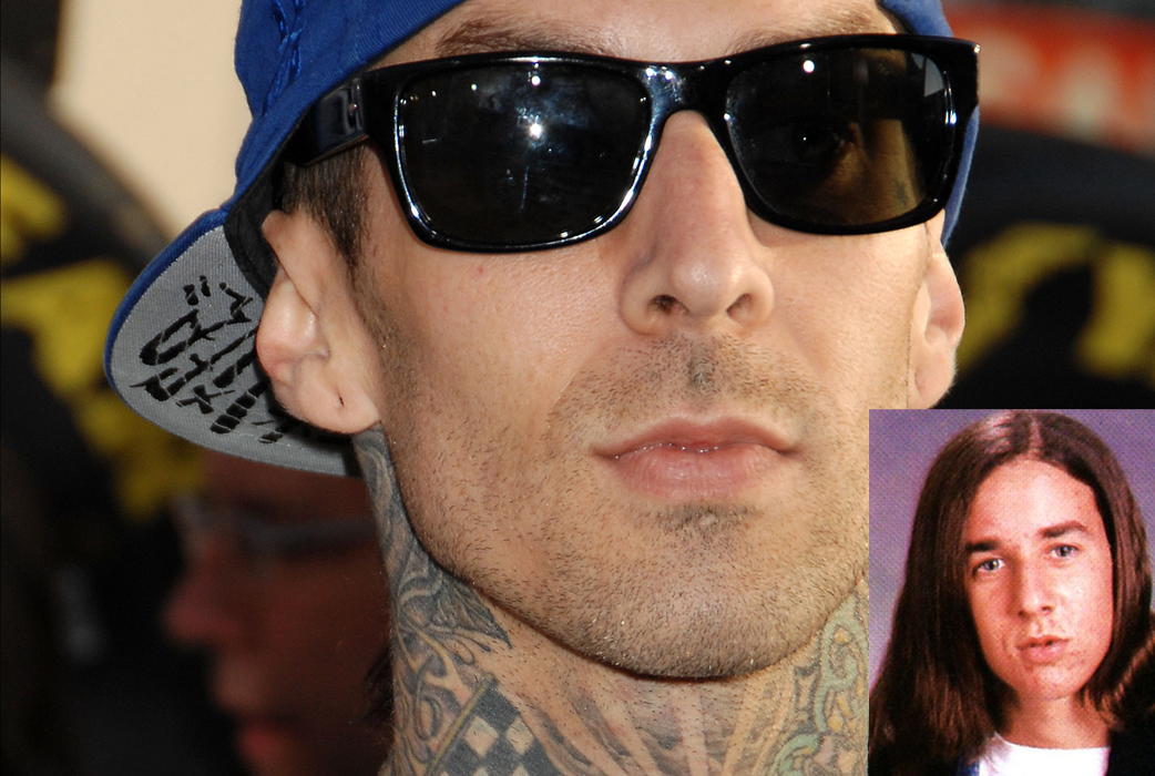 Det är svårt att känna igen Blink 182-stjärnan Travis Barker. Det är svårt att känna igen Blink 182-stjärnan Travis Barker.