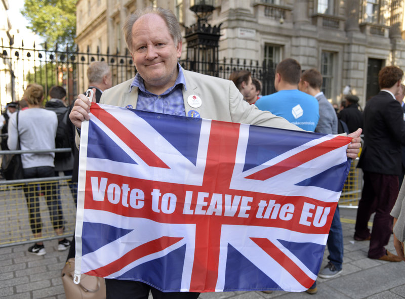 A man holding a flag. A man holding a flag.