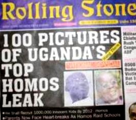 17/10/2010. Ugandiska veckotidningen Rolling Stone publicerar listor över folk de påstår är homosexuella med adresser och personuppgifter. De uppmanar också sina läsare att hänga de listade personerna.