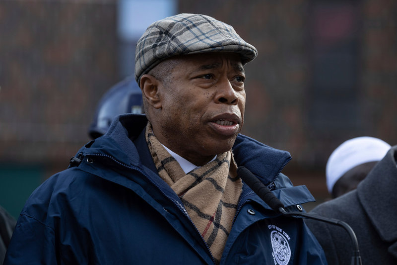 New Yorks nytillträdde borgmästare, demokraten Eric Adams.